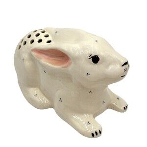 Figural Bunny Rabbit Potpourri Pomander Pottery by Levine Richmond, CA Figurine